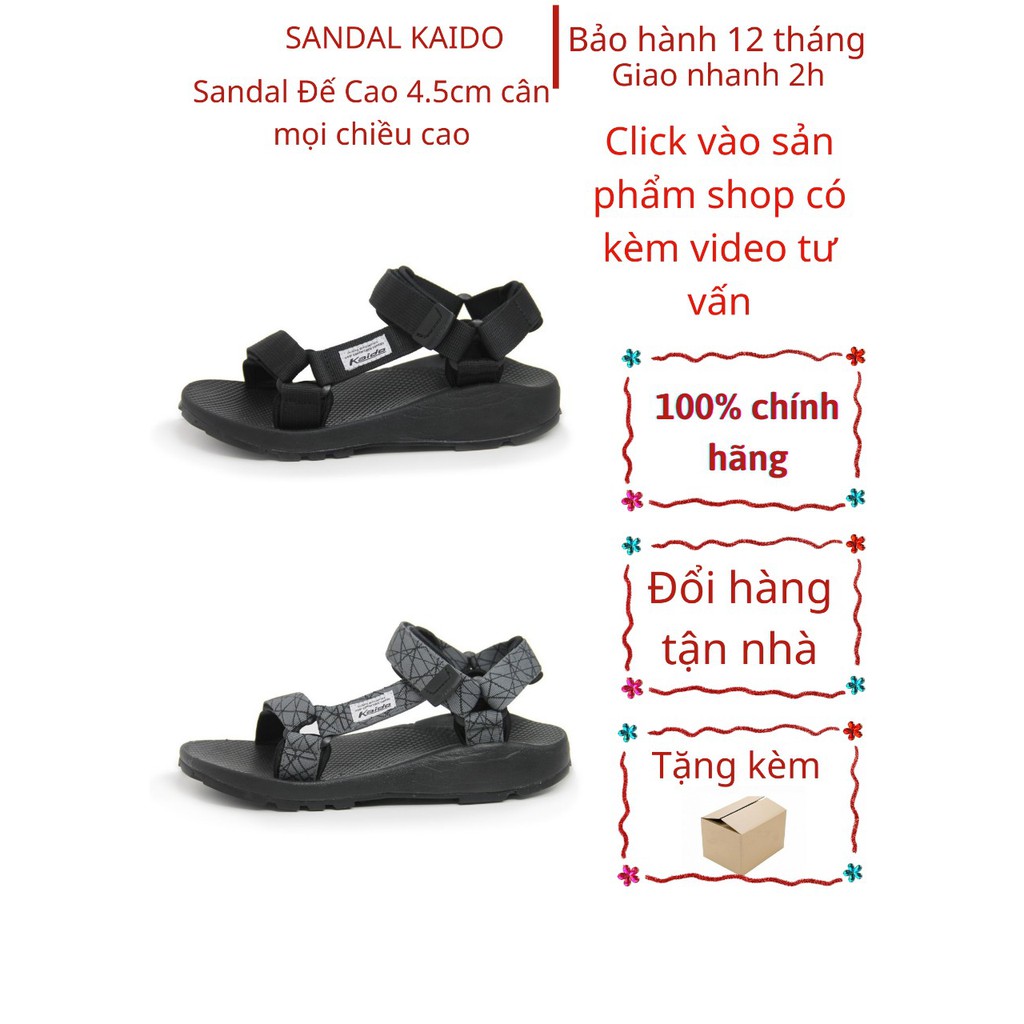 Giày Sandal Nữ Kaido Đế Cao 4cm Giúp Tăng Chiều Cao Cho Các Bạn Nữ Màu Xám