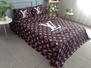 Set Chăn Ga Đũi LV (Ga Gối mỏng + Chăn Hè Trần)-> inbox chọn size