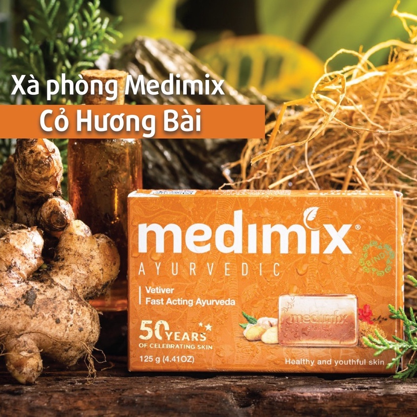 Bánh xà phòng 125g chiết xuất Cỏ hương bài Ấn Độ