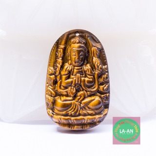 [Nhỏ] Mặt dây chuyền Thiên Thủ Thiên Nhãn cho tuổi Tý 3,5cm*2,5cm màu vàng nâu tặng dây đeo