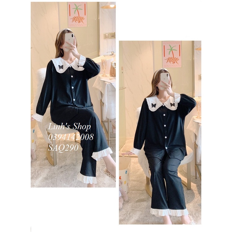Bộ Bầu Dài Tay Sau Sinh Ở CỮ-SAQ211 Chất Dày Mặc Thu Đông