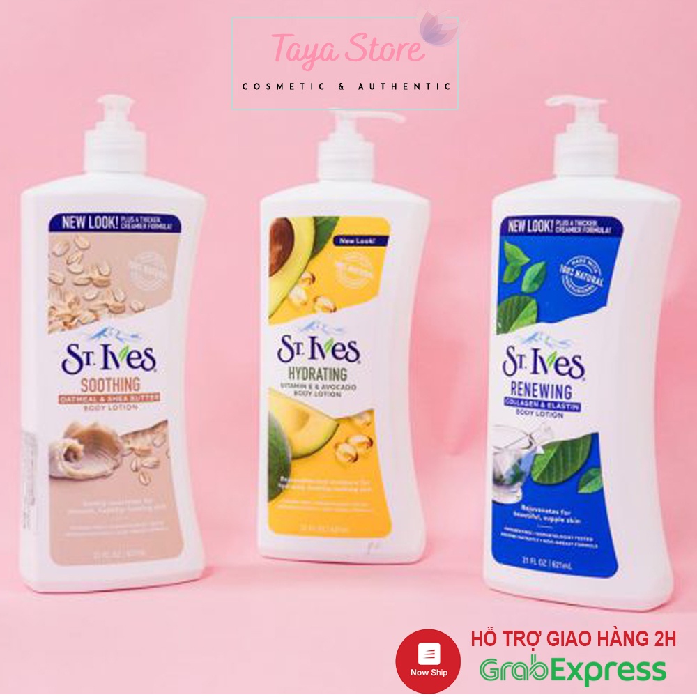 Sữa dưỡng thể dưỡng ẩm St. Ives Bơ Lúa Mạch, Collagen và Vitamin E Body Lotion Mỹ 621ml