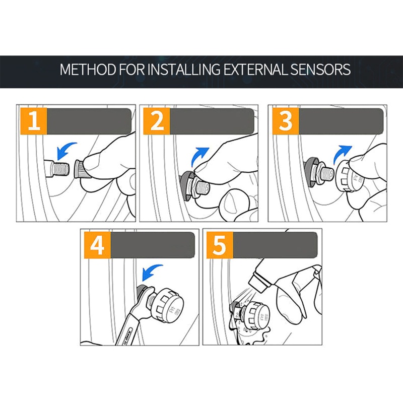 Hệ Thống Giám Sát Áp Suất Lốp Xe Kèm 2 Cảm Biến Bên Ngoài TPMS LCD