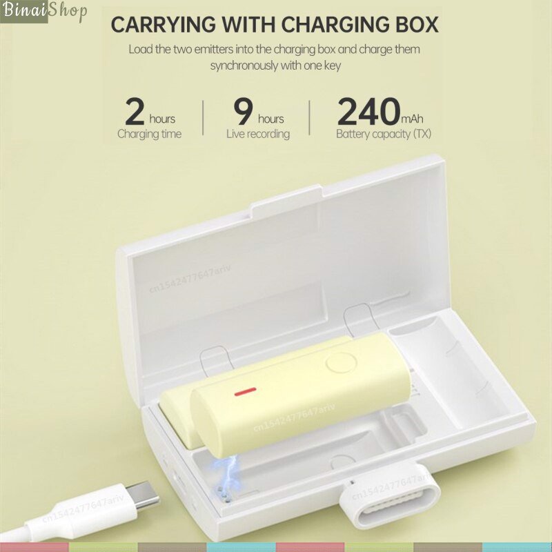 Lensgo LWM-518C - Micro Cài Áo Không Dây 2.4GHz, Thu Âm Cho Điện Thoại Làm Vlog, Tik Tok, Phát Trực Tiếp