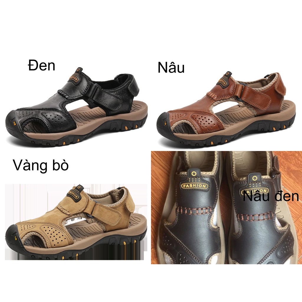 Dép Sandal mũi rọ đế cao su tự nhiên không thấm nước, thiết kế chống trơn trượt