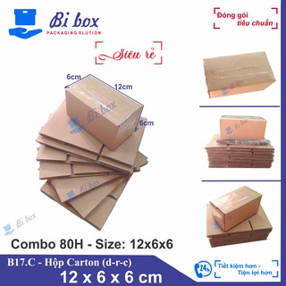 Combo 80 Thùng Carton 12x6x6 - Thùng Carton Giá Rẻ