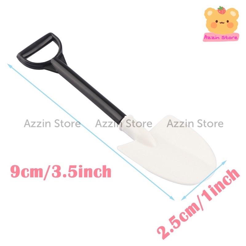 Muỗng Hình Xẻng Mini Màu Trắng Đen Size 9cm Azzin Store