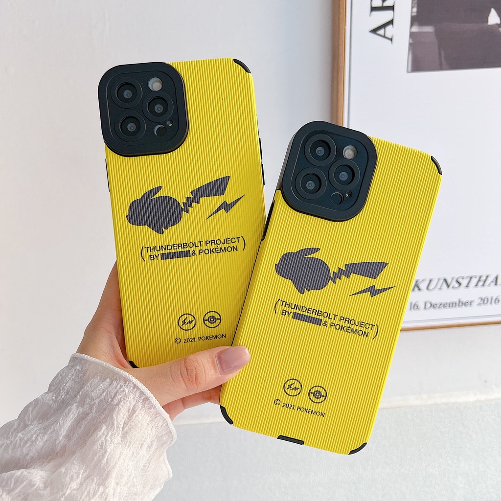 Ốp Điện Thoại Da Họa Tiết Pikachu Cho iphone 13 Pro Max i13 13pro 11 Pro Max i11 X XR Xs Max 7plus 8plus 12Pro 12 Pro Max