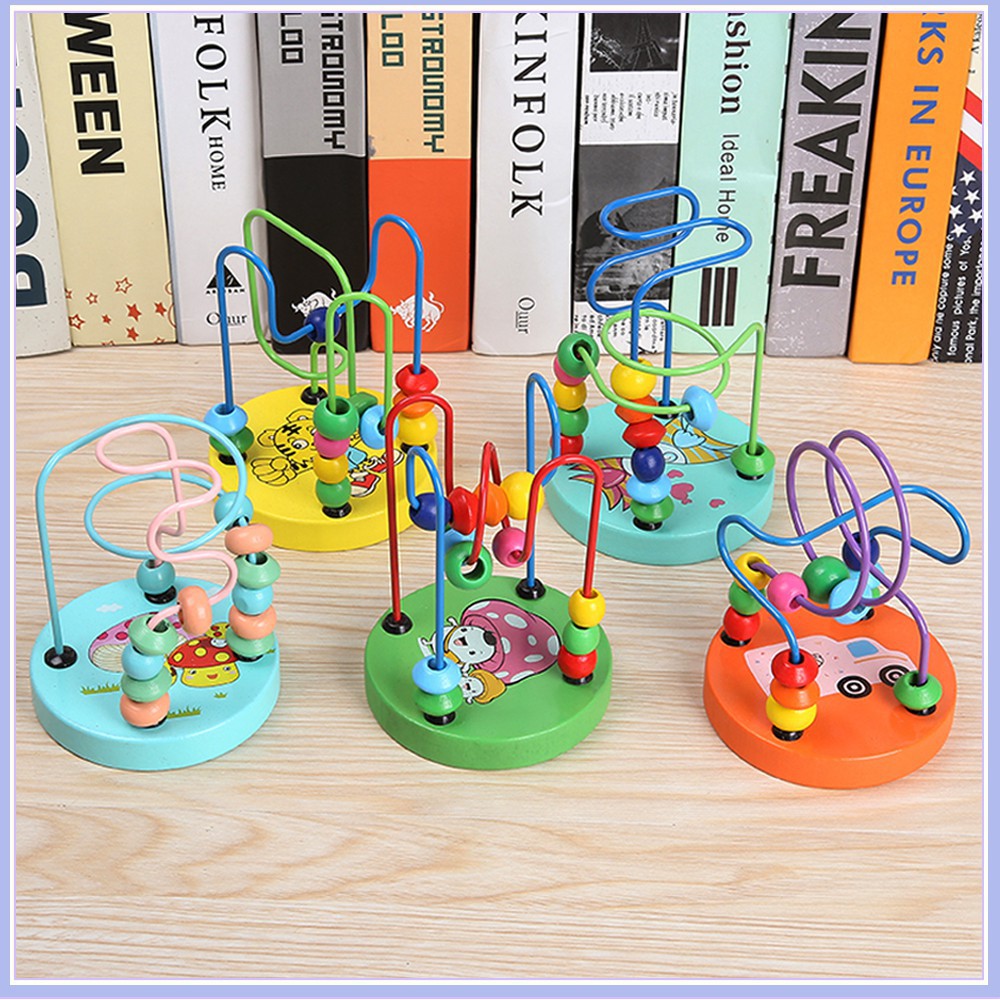 Luồn hạt gỗ mini cho bé