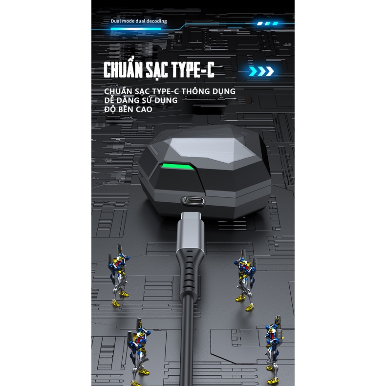 Tai nghe bluetooth gaming Q31 tai phone không dây nghe nhạc nhét tai thể thao chơi game không độ trễ chống ồn chủ động