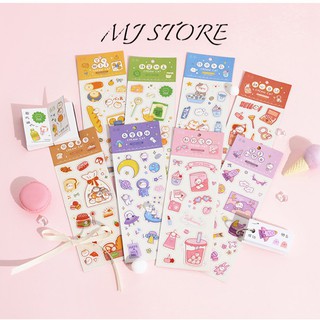 Sticker Cream cat cute PET - mjstore