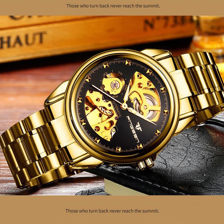 Đồng Hồ Nam Automatic, Đồng Hồ Cơ Lộ Máy Cao Cấp Tự Động Lên Dây Cót Khi Đeo, Lộ Cơ Mặt Và Đáy, Phong Cách Thời Trang Ch