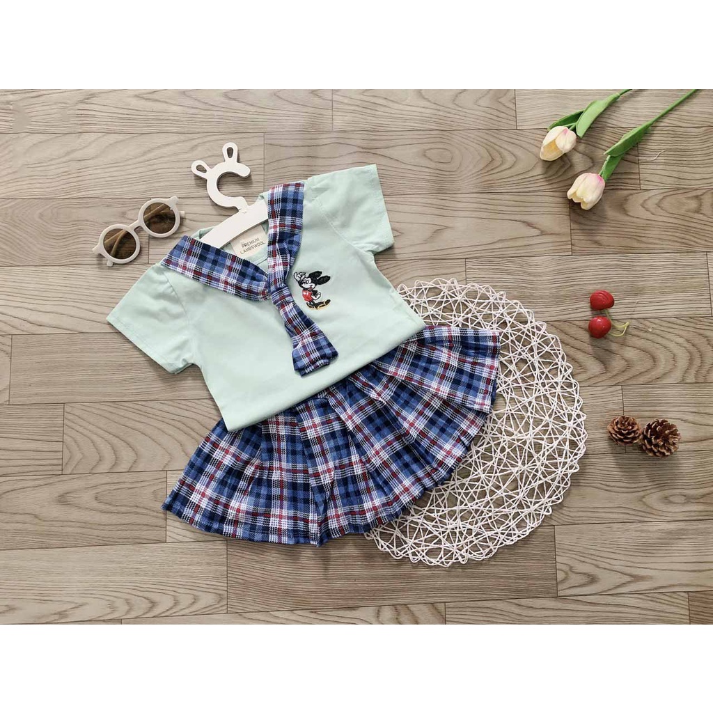 [MẪU MỚI] SÉT ÁO KÈM CHÂN VÁY CHẤT COTTON SIÊU ĐÁNG YÊU CHO BÉ 8-24KG. ẢNH CHỤP THẬT. VIDEO THẬT. XƯỞNG MAY BIBO