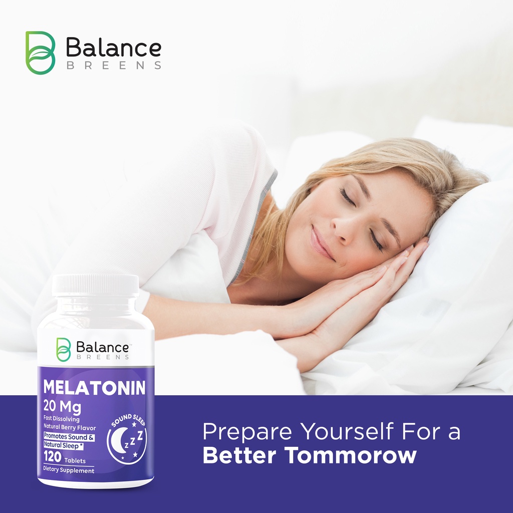  Organic Vitamin Melatonin High Potency 20mg - 120 viên Mỹ - Giúp ngủ ngon