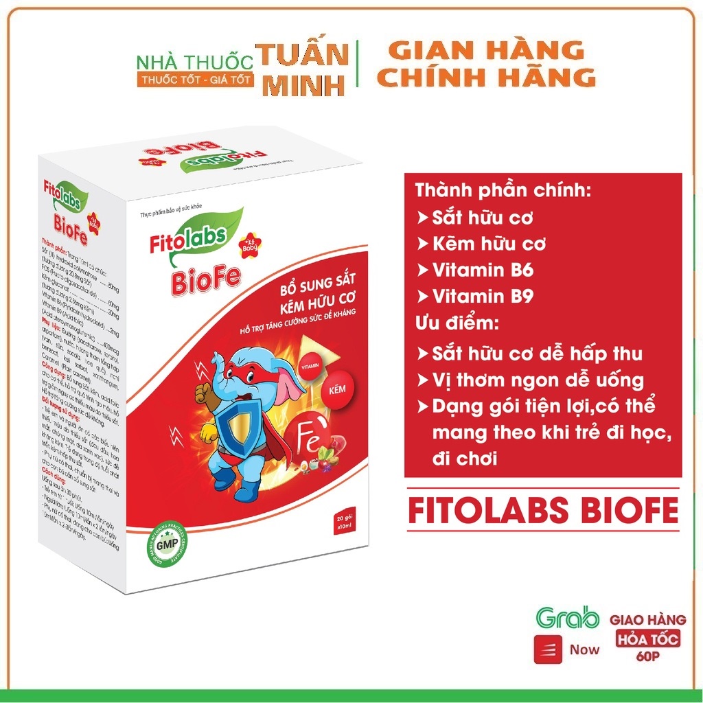 Fitolabs BioFe Bổ Sung Sắt Và Kẽm Hữu Cơ Cho Bé Tăng Cường Đề Kháng, Giảm Thiếu Máu