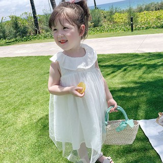 Đầm Cổ Lá Sen Cho Bé Gái