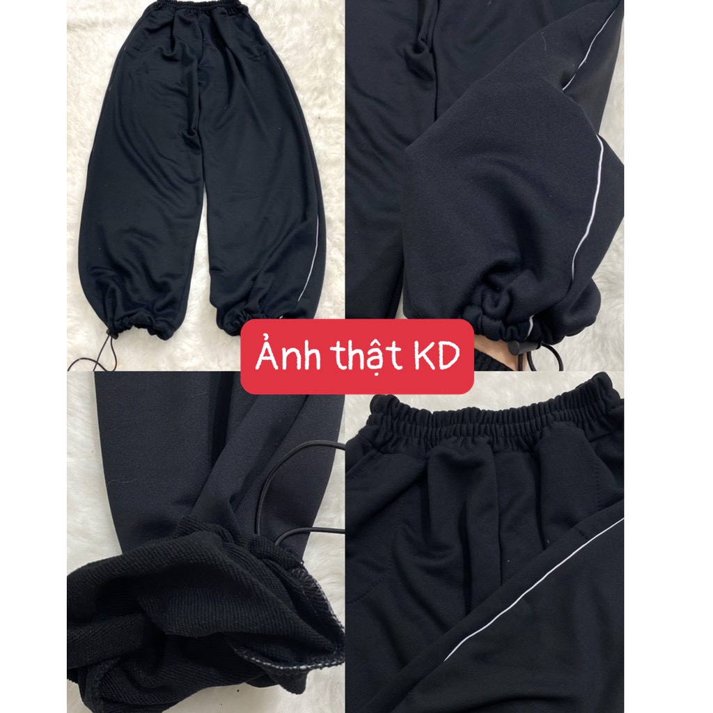 Quần Jogger 1 Sọc Ulzzang Dây Rút Ở Gấu Quần Ống Rộng Nam Nữ Form Unisex Chất Liệu Umi Thể Thao Kèm Ảnh Thật