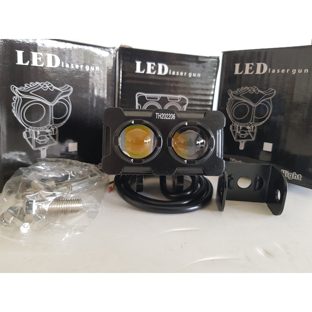 Bi Led mini trợ sáng. lắp oto xe máy. pha trắng cos vàng