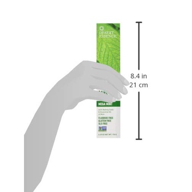 KEM ĐÁNH RĂNG Desert Essence Tea Tree Oil Toothpaste, Mega Mint &amp; Sea Salt - BẠC HÀ &amp; MUỐI BIỂN, 176g (6.25oz)