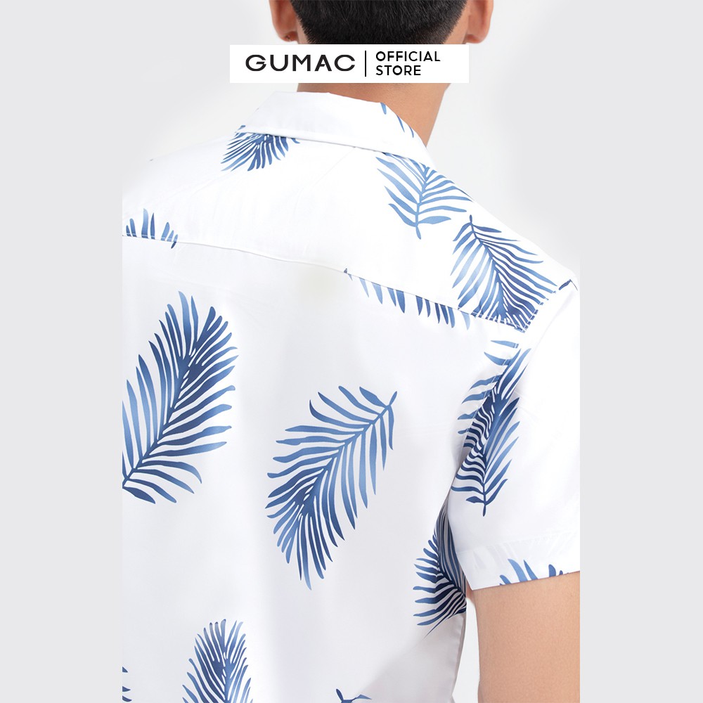 [Mã WABRGD12 giảm 10% đơn 250K] Áo sơ mi nam tay ngắn in lá cọ GUMAC ANB6111 | BigBuy360 - bigbuy360.vn