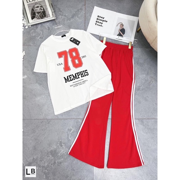 SET QUẦN ỐNG RỘNG THỂ THAO HOT TREND 78 COTTON( kèm hình thật) B5