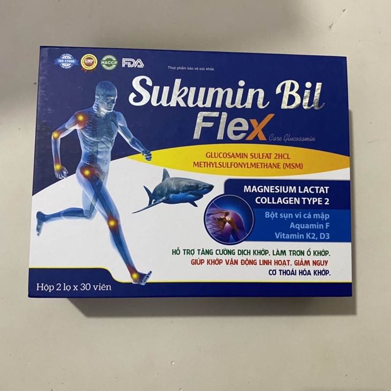 Viên uống xương khớp extra gold - Sukumin Bil Flex Care GLUCOSAMIN 1500 giúp giảm bổ sung chất nhờn cho khớp