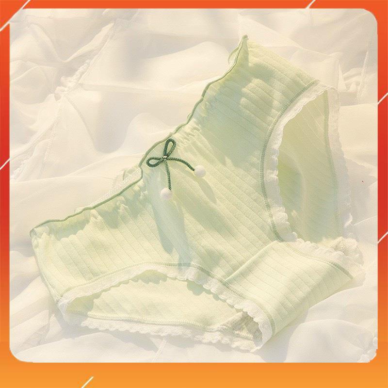 Quần lót học sinh cotton cao cấp kháng khuẩn mềm mại thấm hút mồ hôi vân kẻ sọc mix nơ YH16