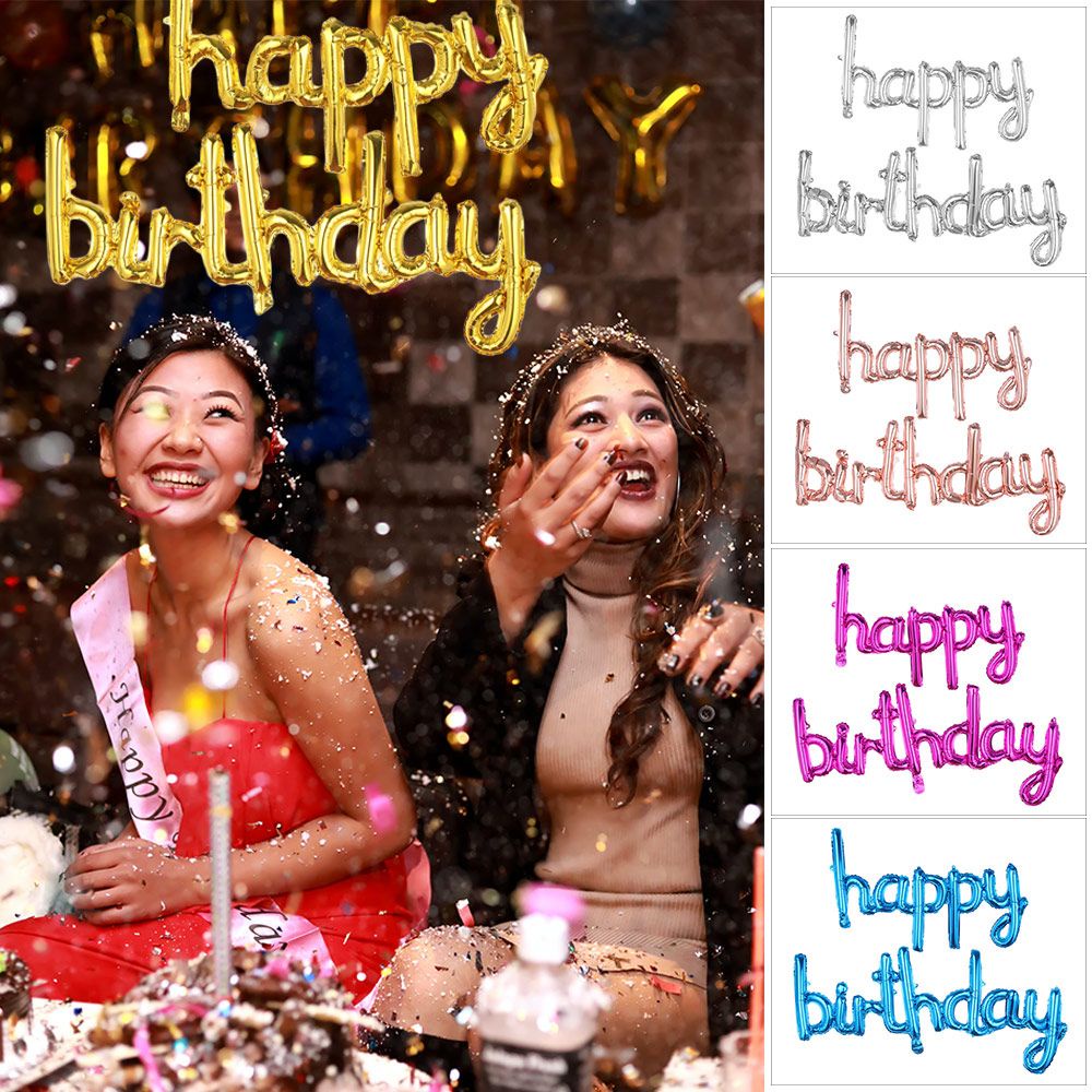 Bong Bóng Lá Nhôm Nhiều Màu 16 INCH Hình Chữ Cái Happy Birthday Nhiều Màu Sắc Trang Trí Tiệc Cưới Sinh Nhật