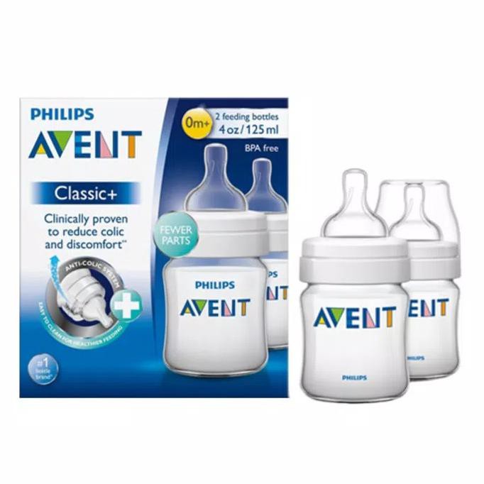 Mới Set 2 Bình Sữa Cổ Điển Avent Classic + 125ml 125 Twin Pack Bpa Không Chứa Bpa