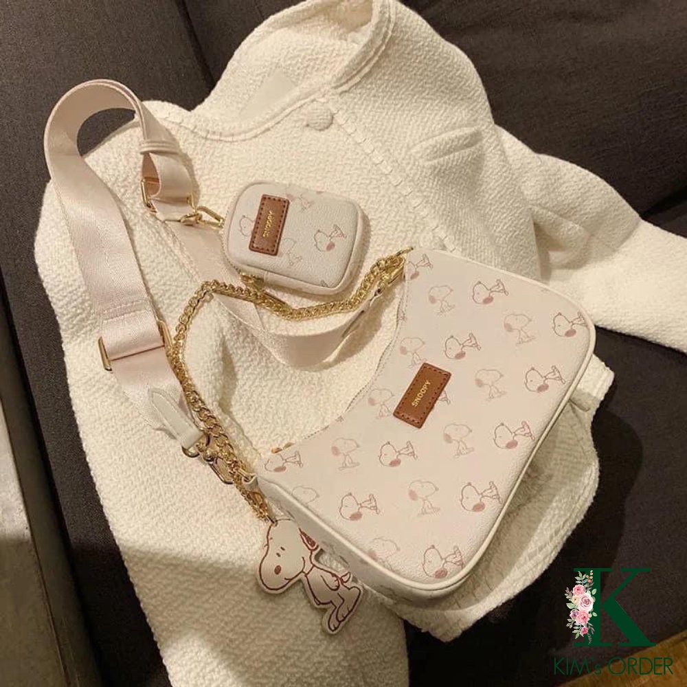 Túi da đeo chéo Snoopy mẫu mới 2021 phong cách Hàn Quốc | BigBuy360 - bigbuy360.vn
