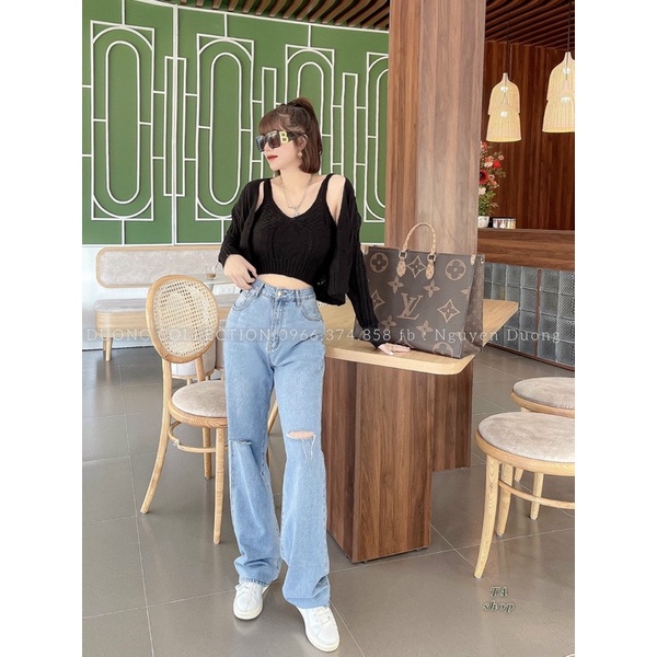 Set áo cadigan thừng mix áo hai dây len thừng dày dặn 284