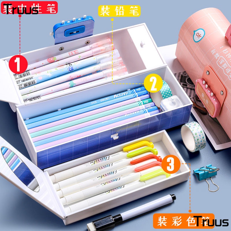 Hộp Đựng Bút Chì Đa Năng Có Khóa Mật Khẩu Tiện Dụng Cho Học Sinh Tiểu Học
