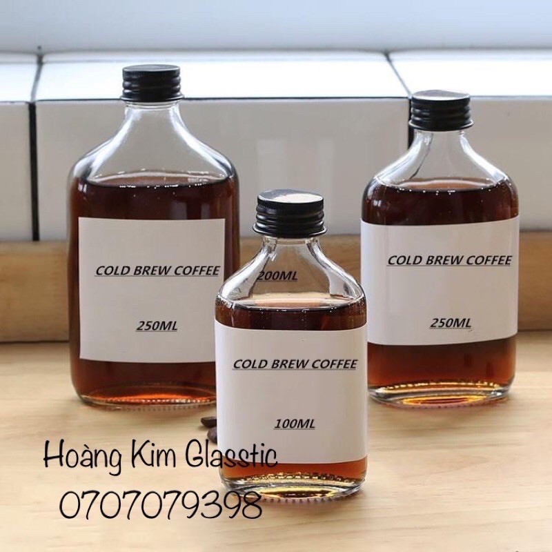 10 CHAI THUỶ TINH DẸP 200ml NẮP NHÔM BẠC