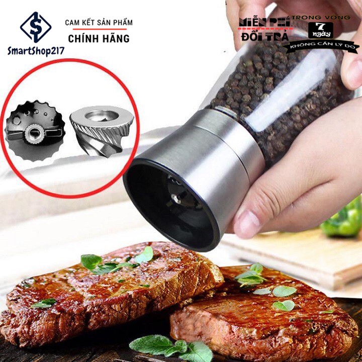 Lọ Xay Tiêu Cầm Tay INOX 304 Cao Cấp