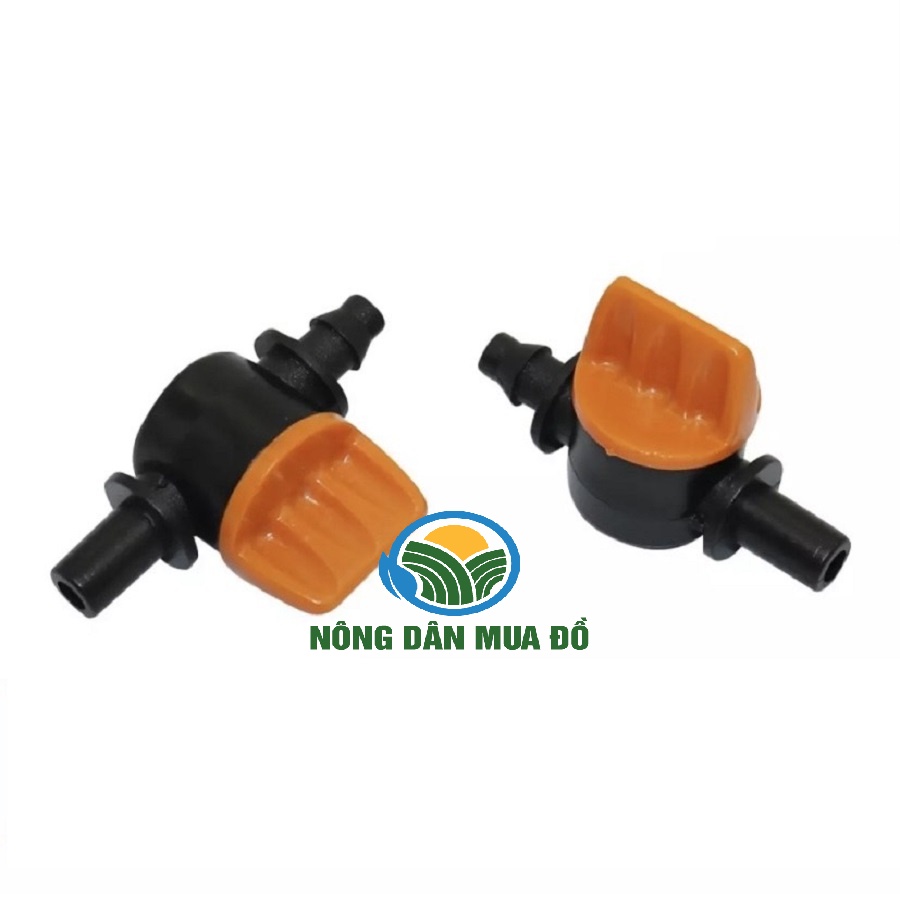 Bịch 100 Van khóa sino 1 đầu trơn 1 gài và 2 gài nối béc tưới điều chỉnh lưu lượng và bán kính Van khóa ống LDPE 6mm 8mm