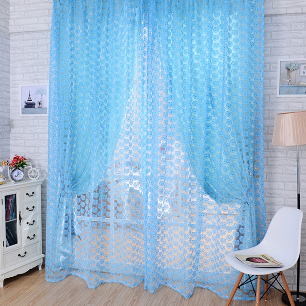 Màn cửa vải voan nhiều màu kích thước 200cm x 100cm dành cho trang trí nhà