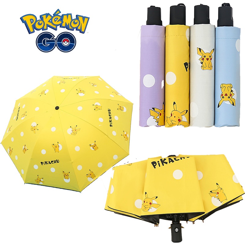 Dù Gấp Tự Động Chống Tia UV In Hình Pikachu Dễ Thương Sự Bảo Vệ