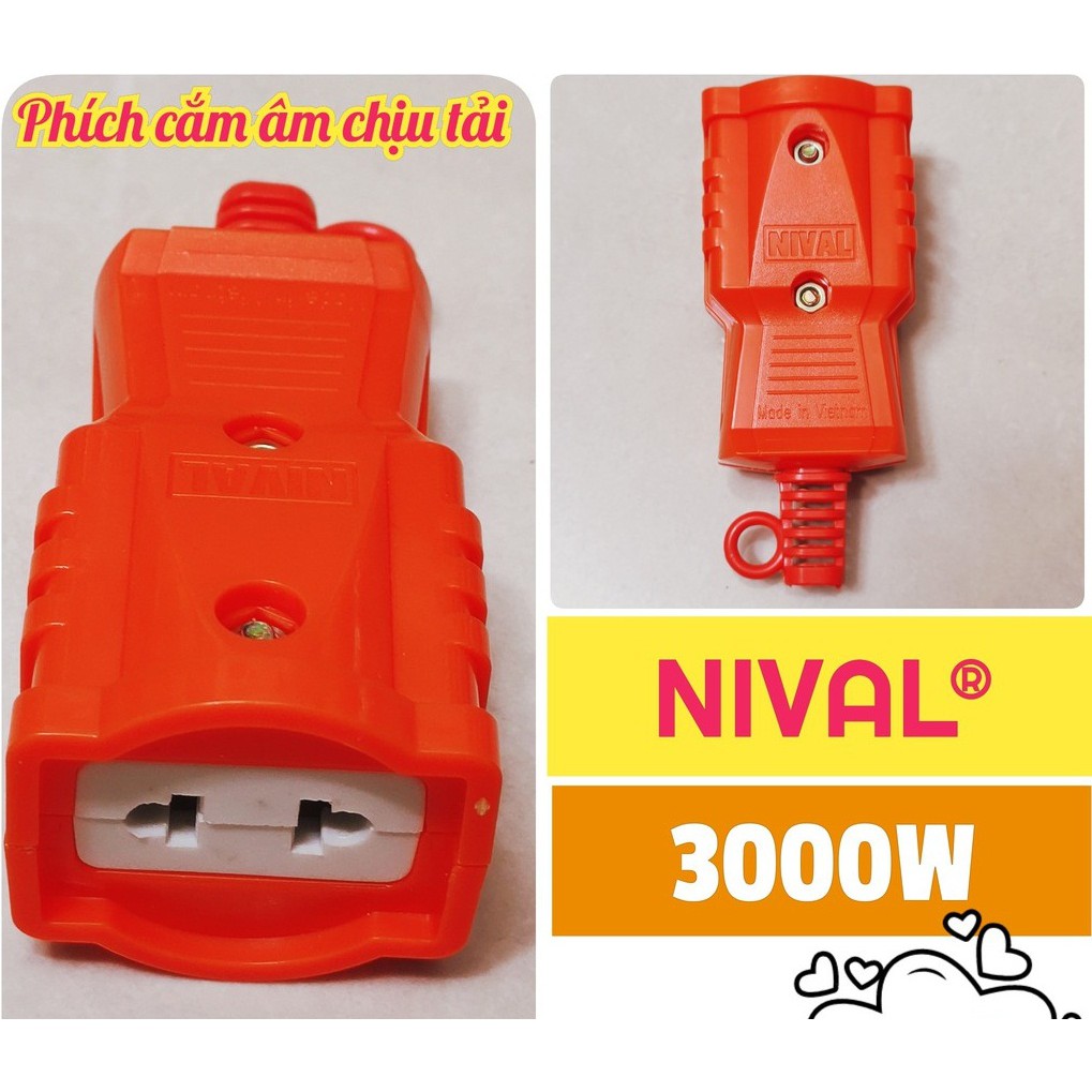 Phích cắm siêu chịu tải 3000W cắm đực, cắm cái NiVal
