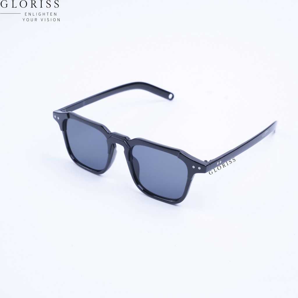 Mắt kính râm nam nữ thời trang GLORISS - BLACK VECTOR chống nắng, chống tia UV
