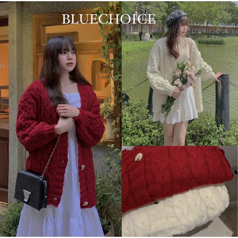 Áo CARDIGAN LEN TRƠN HAI MÀU ULZZANG FREESIZE