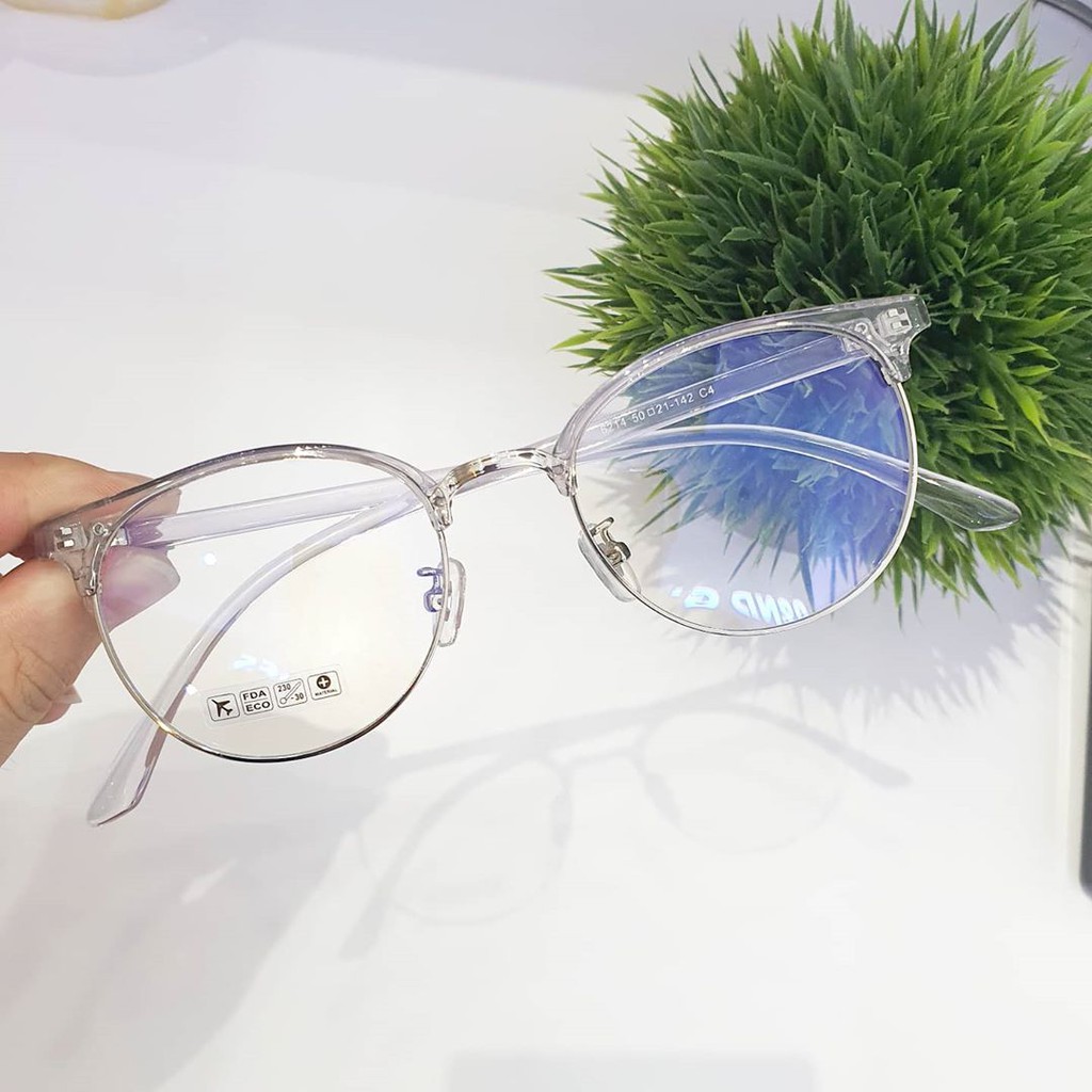 Gọng kính cận nam nữ bán viền càng nhựa dẻo siêu bền dễ đeo Lani 6214- Lắp Mắt Cận Theo Yêu Cầu | BigBuy360 - bigbuy360.vn