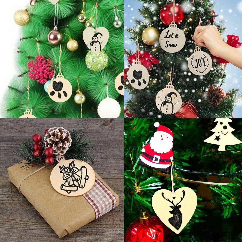 Đĩa Gỗ Hình Tròn Dùng Trang Trí Giáng Sinh DIY