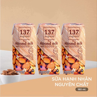 Sữa Hạt Hạnh Nhân ❤️FREESHIP❤️ Vị Truyền Thống 137 DEGREES - Lốc 3 hộp 180ml