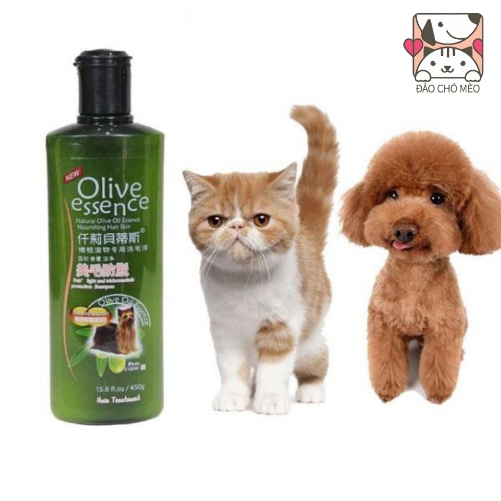Sữa tắm Olive chó mèo 450ml SIÊU MỀM MƯỢT 4 loại đa công dụng - Đảo Chó Mèo 15000