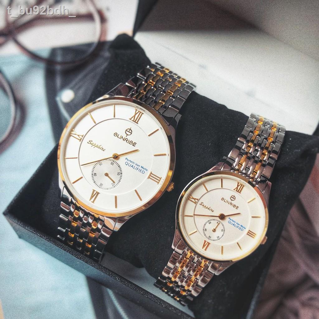 ◊Đồng hồ nam nữ, đồng hồ cặp đôi chính hãng Sunrise 2109SA và 1109SA Sapphire Chống Xước, Chống Nước