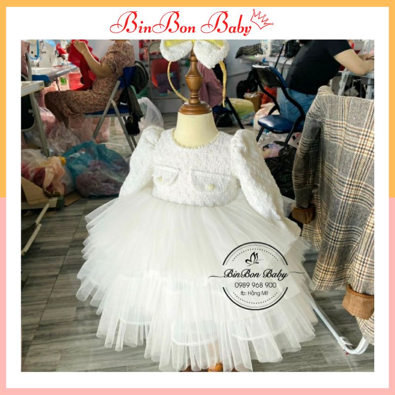 Váy công chúa cho bé BINBON BABY Váy dạ tầng cao cấp cho bé gái