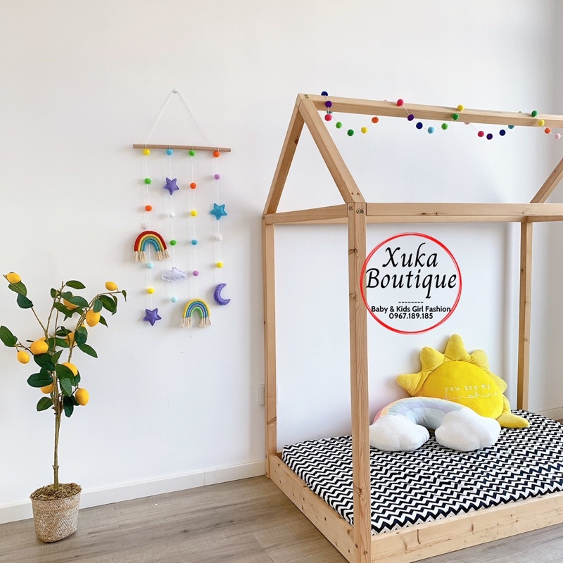 Phụ Kiện Treo Tường Kẹp Tóc Cho Bé Hình Cầu Vồng Màu Sắc Đẹp Mắt Thích Hợp Trang Trí Phòng