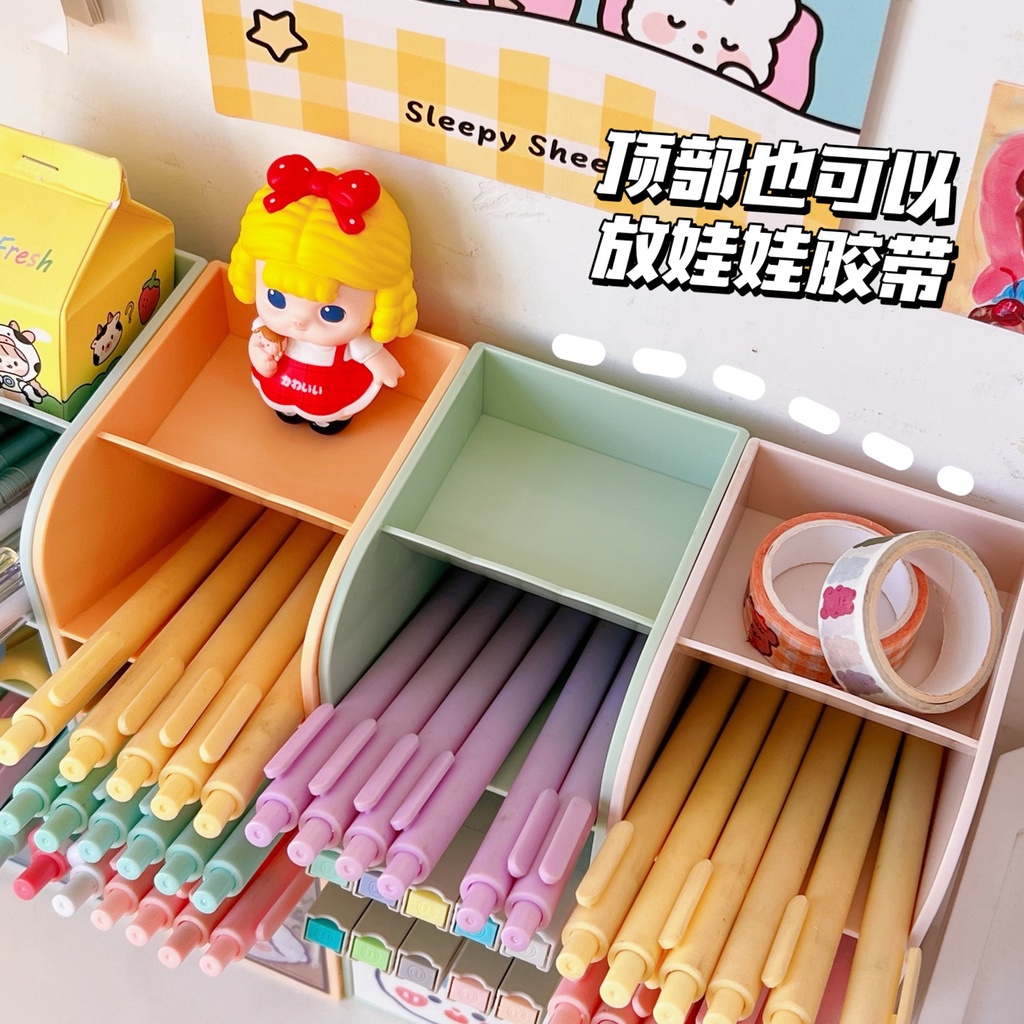 Hộp đựng bút 3 tầng có ngăn kéo loại xịn chất nhựa dày dặn