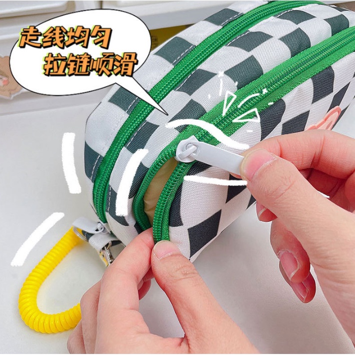 Túi Đựng Bút Chì Bằng Vải Bạt Sức Chứa Lớn Họa Tiết Hoạt Hình Sáng Tạo