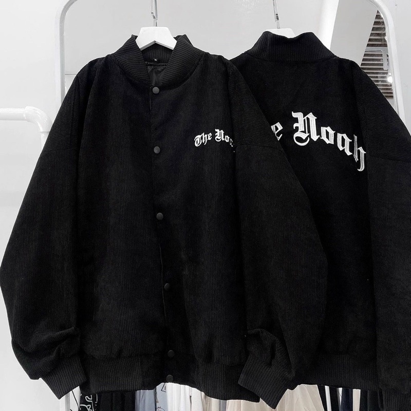 Bomber Nhung thêu chữ 2 lớp dày dặn